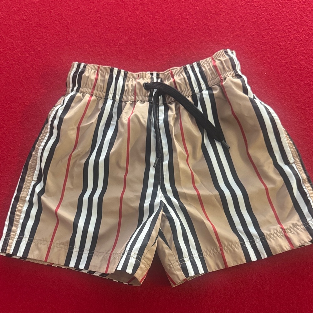 Burberry Kids Striped Shorts - Tan, Black, White, Red